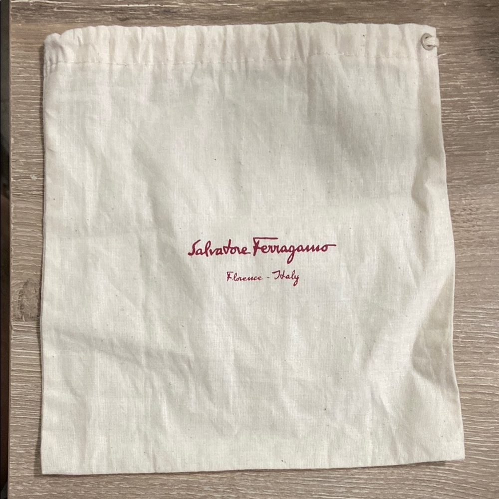 Salvatore Ferragamo Cream Fabric Pouch